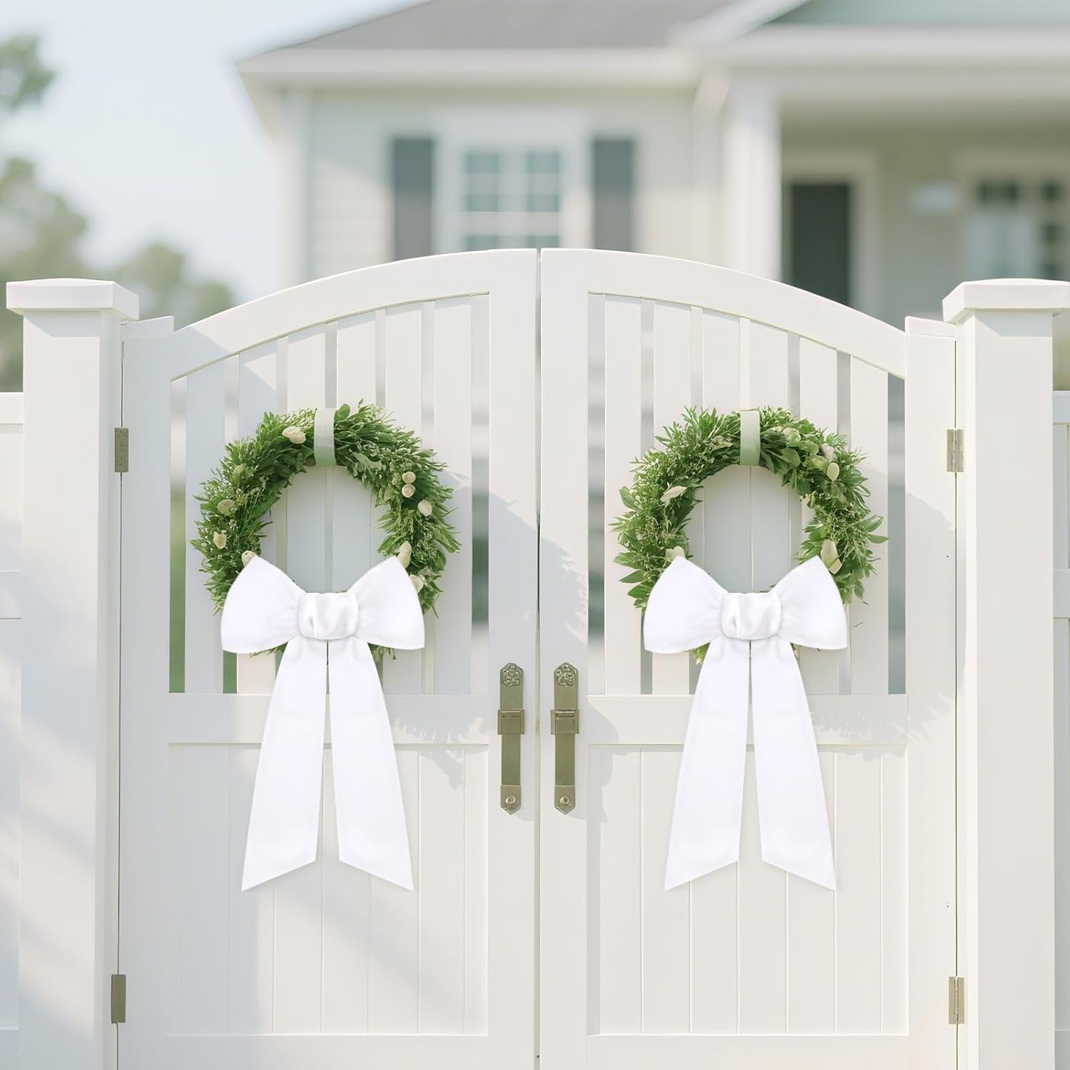 White Wreath Sash by [Brand Name] - 60-Inch Plain Sashes for Wreaths & Garlands | Indoor & Outdoor Use