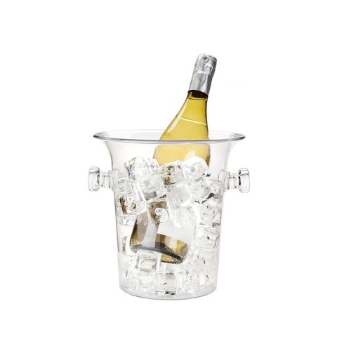 True Clear Acrylic Ice Bucket with Handles, 3-Liter Capacity, Durable Wine and Champagne Bucket, Perfect Ice Buckets for Parties, BBQs, Weddings, Picnics, Holidays, Outdoors, 8.75" x 8.25", Set of 1