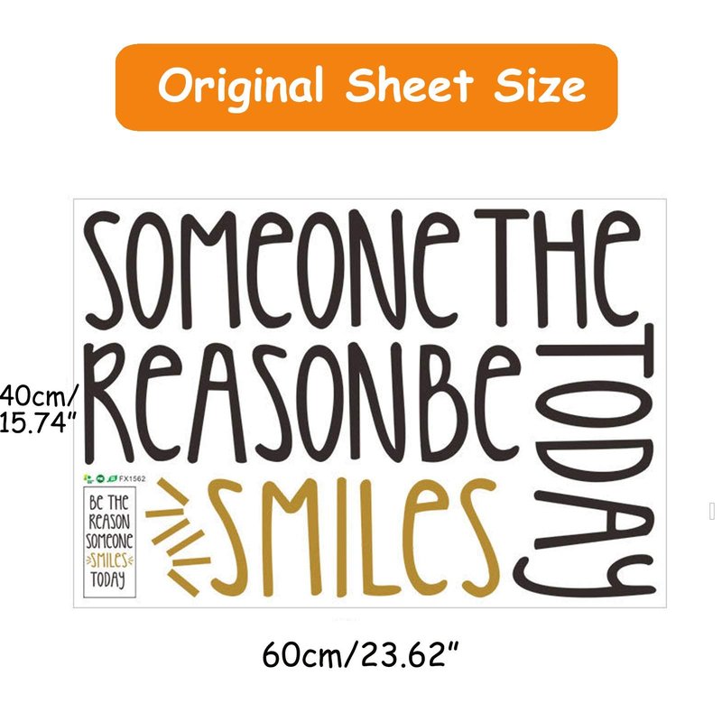 Inspirational Wall Decor Quotes for Boy Girl Room–Be The Reason Someone Smiles Today– Decor for Living Room Bedroom Classroom Playroom Nursery Girls Boys Room Wall Decals Decorations