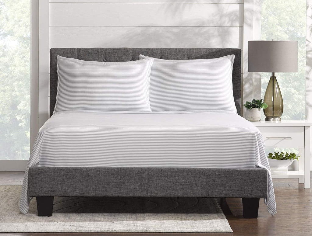 Pure Bamboo California King Sheets - 100% Organic Viscose Bed Sheet Set, Soft & Cooling, Striped Design