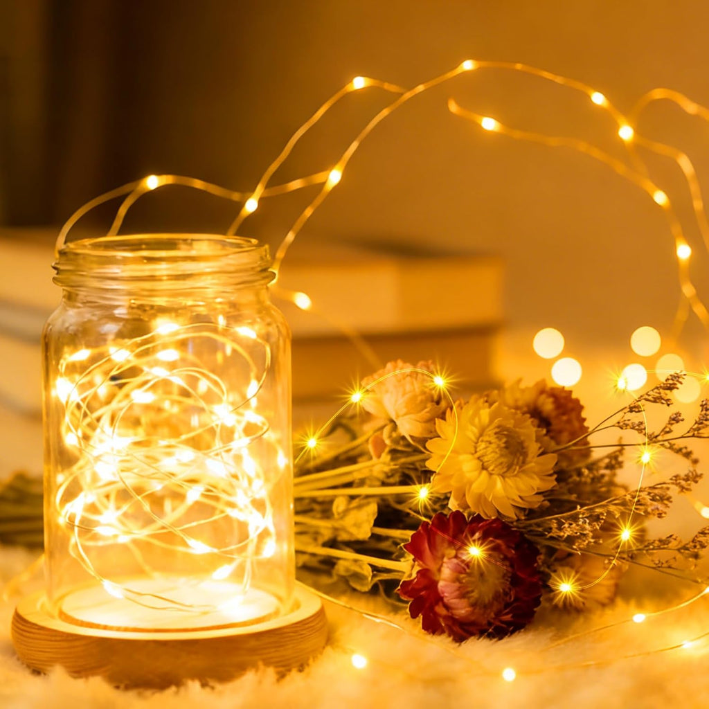 Skiennix Fairy String Lights - 16ft 50 LED Copper Lights with Remote & Timer | Waterproof for Indoor & Outdoor Decor