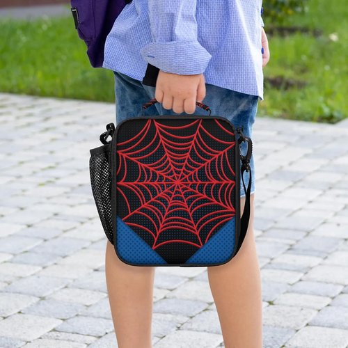 Bardic Lunch Box for Boys Girls - Reusable Insulated Lunch Bags for Kids - Large Capacity Cooler Back to School Lunch Thermal Meal Tote Kit, Black Spider Web