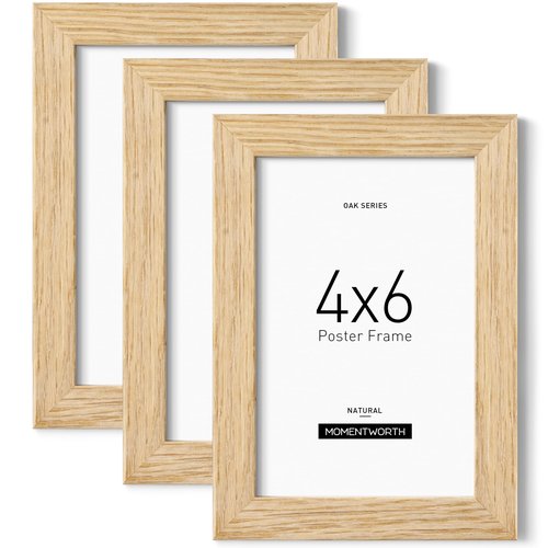 Momentworth Minimalist 20x30 Frame, Solid Oak Wood 20x30 Poster Frame for Wall Mount - Wall Decor for Home, Office & Galley (Single,Oak)
