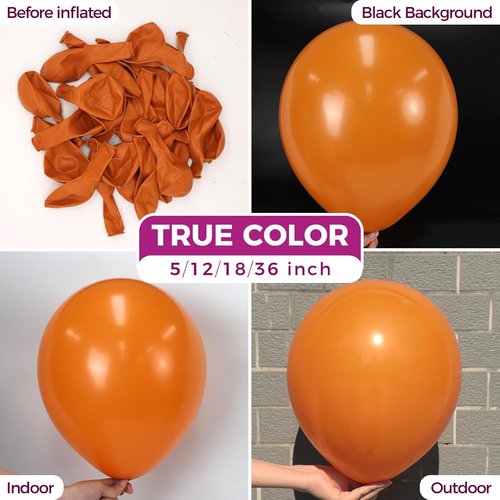 Bezente Burnt Orange Balloons - 100 Pack 12-Inch Round Helium Balloons for Autumn-Themed Parties