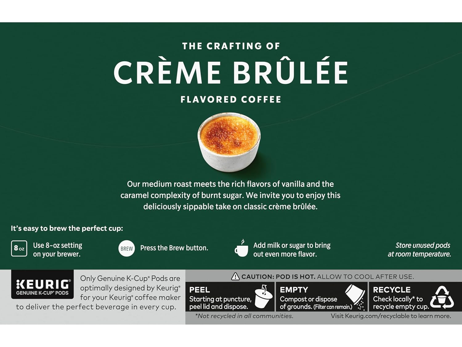 Starbucks Crème Brulée Coffee Pods - Blonde Roast for Keurig Brewers, 10 Count | Pack of 2