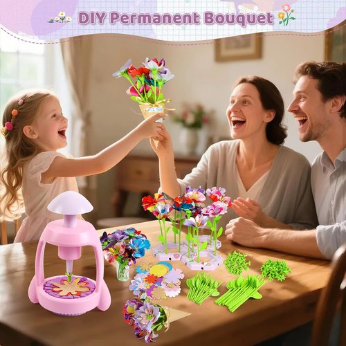 Bsgifts DIY Flower Press Kit - Creative Fabric Flower Making Toys for Kids Ages 3-12 | Perfect Arts & Crafts Gift