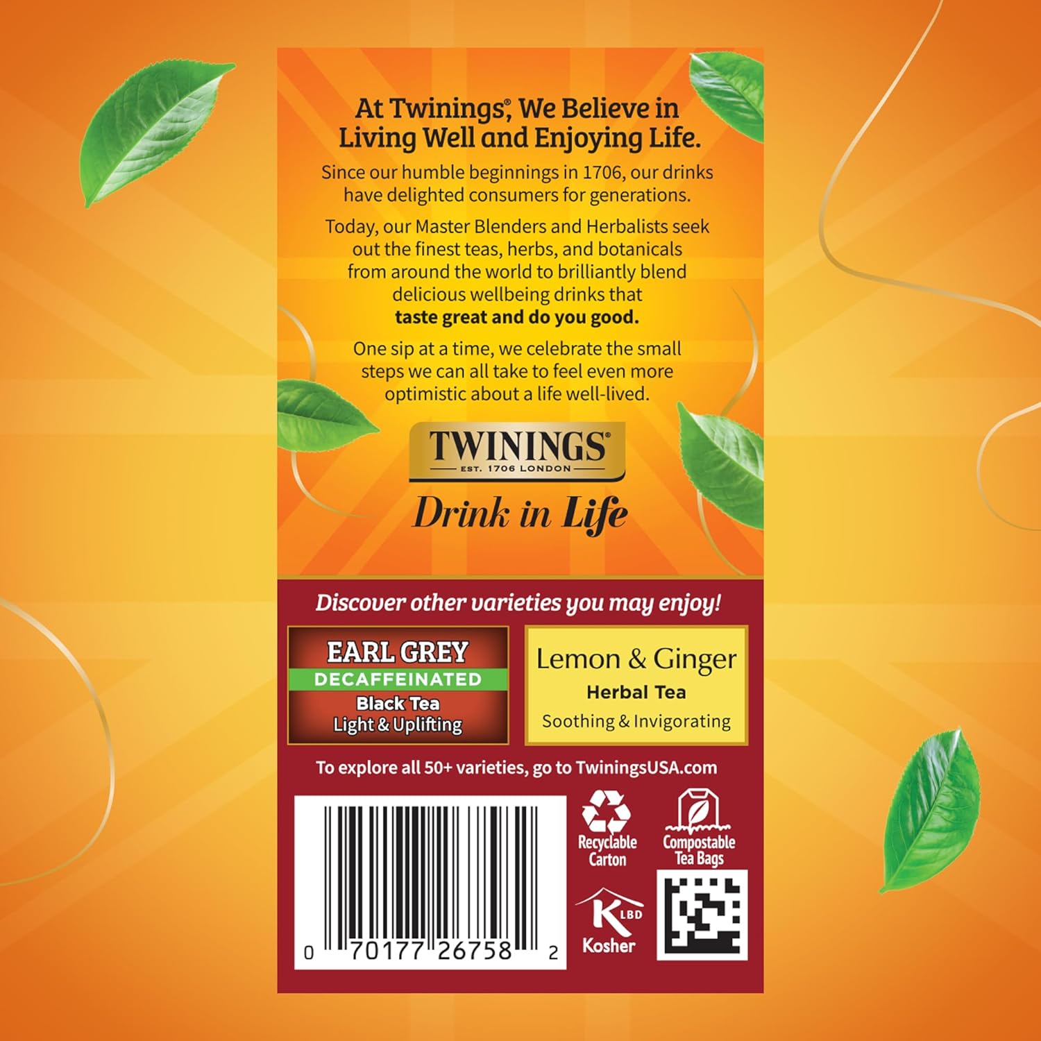 Twinings Decaffeinated Chai Tea Bags - Sweet & Savory Spices | 120 Individually Wrapped Bags (Pack of 6)