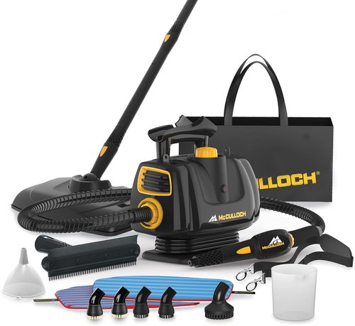 McCulloch MC1270 Portable Power Steam Cleaner - 30-Minute Runtime, 16 Accessories for Home & Car Detailing