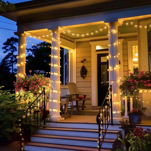 JMEXSUSS 66ft 200 LED Christmas Lights - Warm White Twinkle String Lights for Indoor/Outdoor Decor