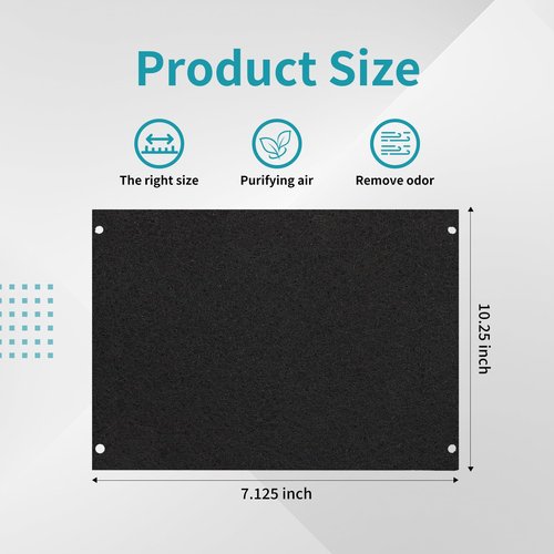 4 Pack 10.25" x 7.125" Activated Carbon Charcoal Microwave Hood Filters Compatible with Whirlpool WML55011HS and WML75011HZ Low‑Profile Models