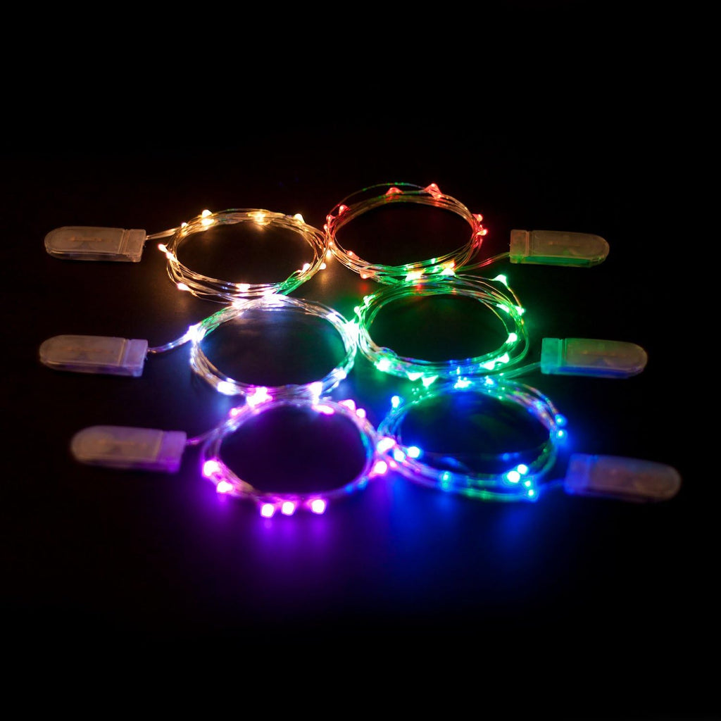 Skiennix 20 LED Warm White String Lights - 6.5 Feet Silver Wire, Battery Powered for Indoor/Outdoor Decor