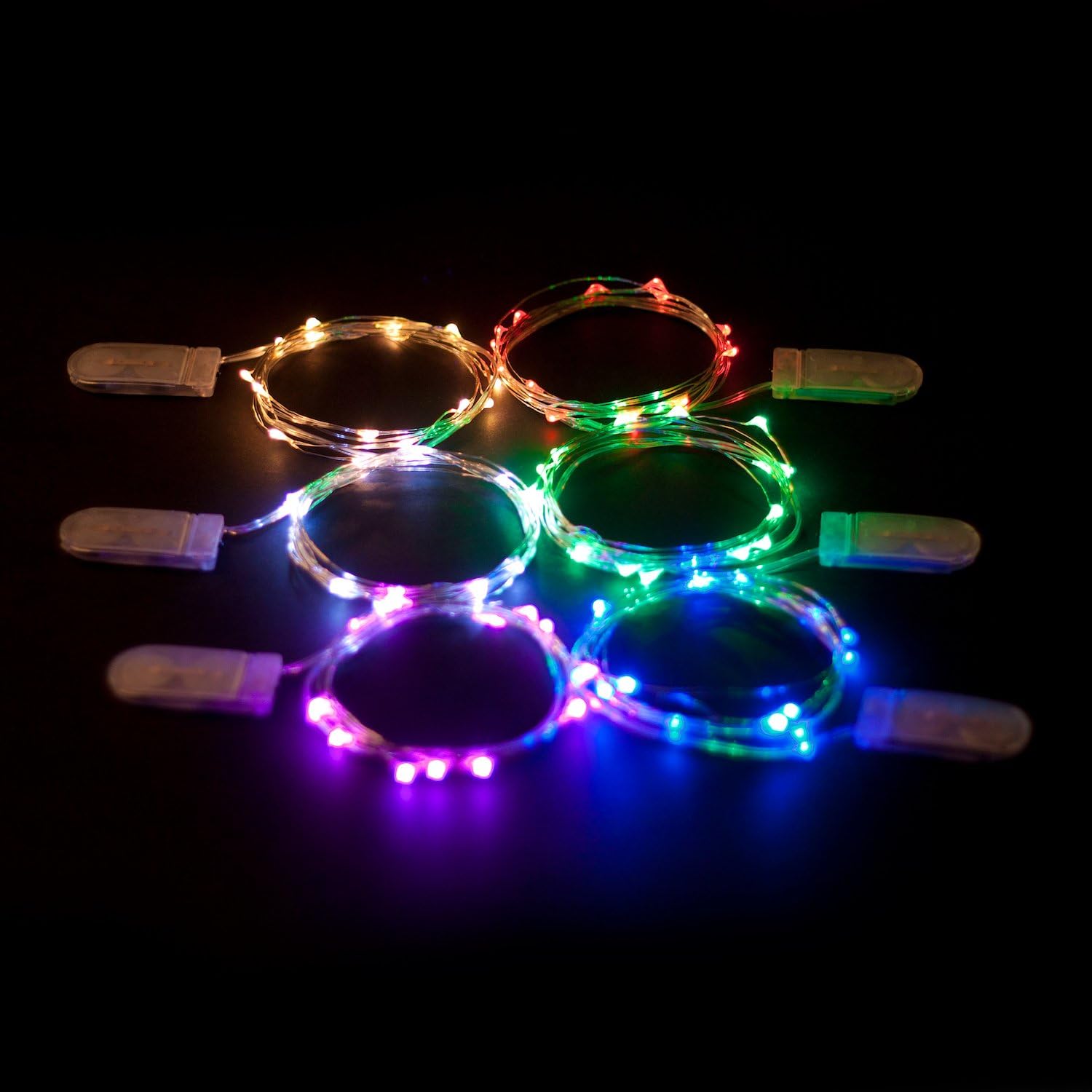 Skiennix 20 LED Warm White String Lights - 6.5 Feet Silver Wire, Battery Powered for Indoor/Outdoor Decor