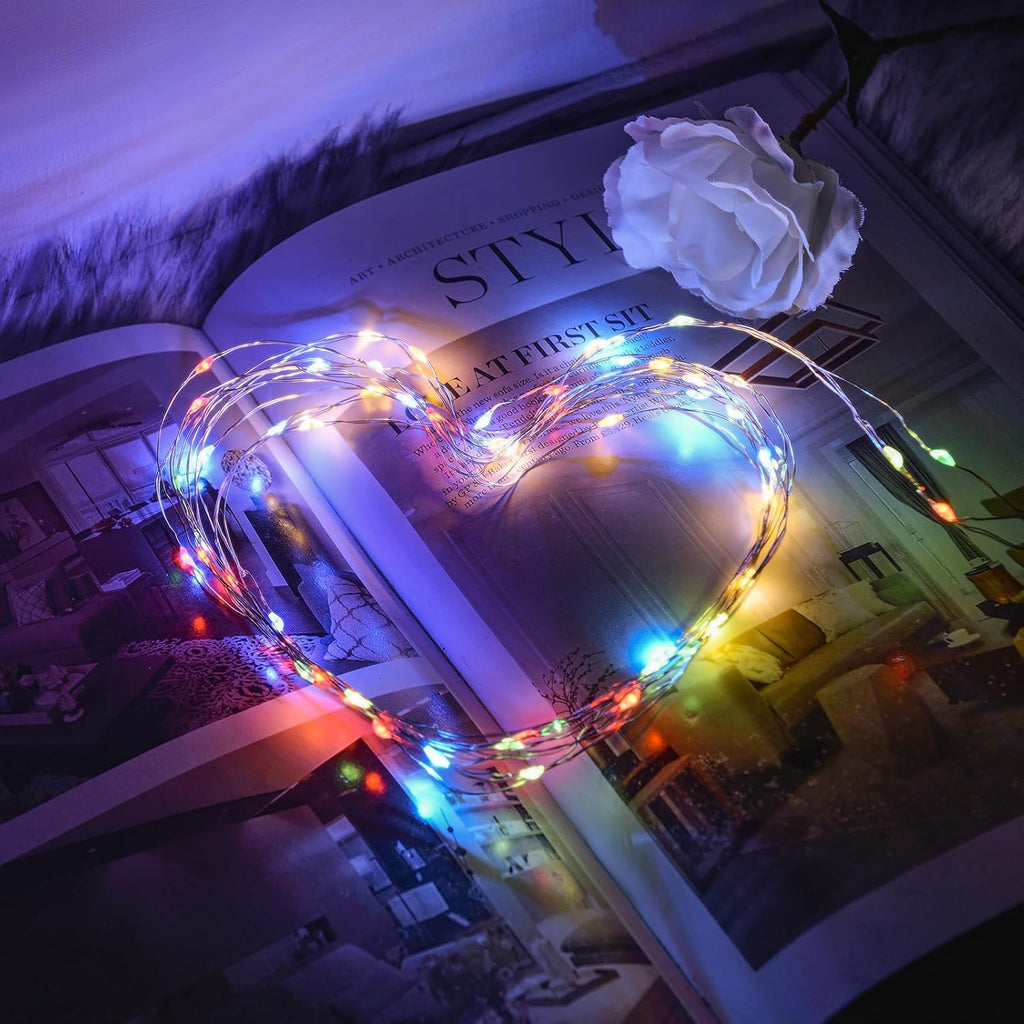 Skiennix 12 Pack Fairy Lights - Battery Operated 7FT Waterproof Silver Wire String Lights | Indoor & Outdoor Decor