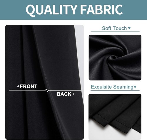 ChrisDowa Small Window Curtains - Grommet Thermal Insulated Room Darkening Panels, Black, 29 x 40 Inch