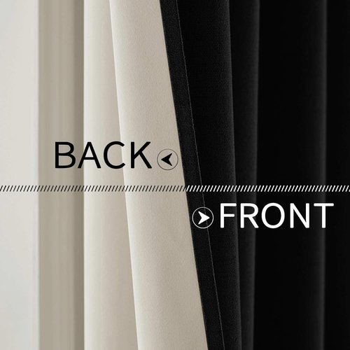MIULEE Blackout Curtains - 100% Linen Texture Thermal Insulated Drapes | 52x54 Inch (2 Panels)
