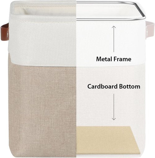 Kntiwiwo Fabric Storage Cubes - Foldable Closet Organizers | 10.5”x10.5”x11”, Beige, 6 Pack