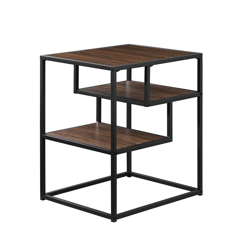 Walker Edison Finley Contemporary Floating Shelf Side Table 16 Inch Dark Walnut
