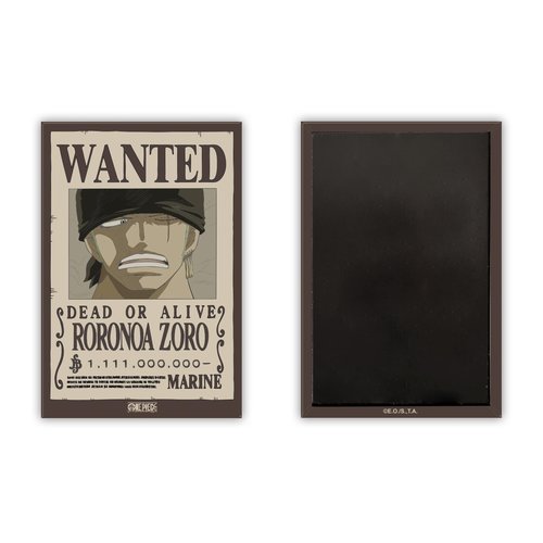 ABYstyle One Piece Wanted Poster Magnet Roronoa Zoro Design 3.1"x2.1" Marine Theme Refrigerator Home & Kitchen Decoration Merch