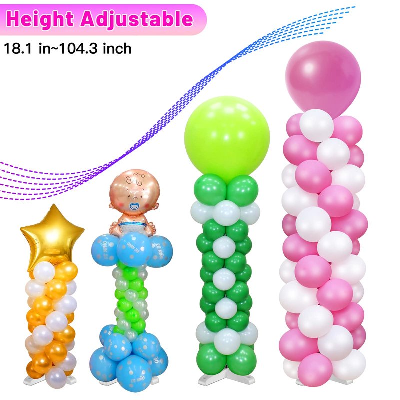Toosci Balloon Arch Kit and Metal Balloon Column Stand and Electric Balloon Pump, Adjustable Balloon Stands for Floor with Water bags, Balloon Kit for Wedding Birthday Party Supplies Decoration