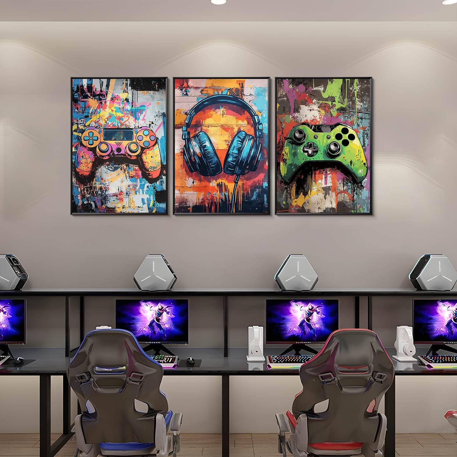 Skiennix Gaming Graffiti Canvas Wall Art - Cool Video Game Prints for Gamer Room | Unframed 16x24x3 Inch