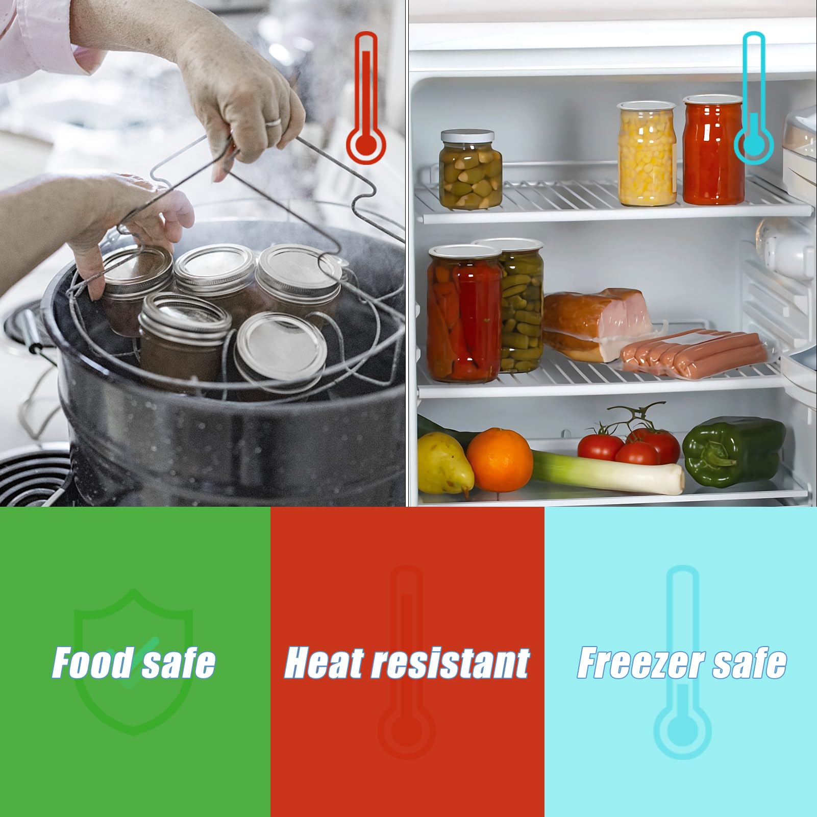 Canning Lids Regular Mouth, 200 Count 70MM Mason Jar Split-Type Metal Canning Lids for Ball, Kerr, Canning Jar lids Bulk, Food Grade Material Reusable Leak Proof Lids with Silicone Seals Rings