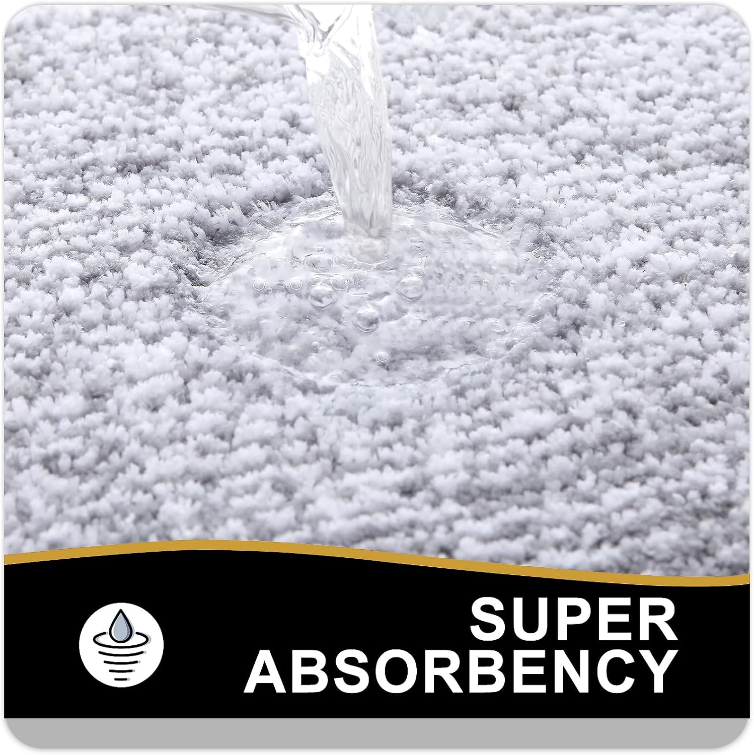 OLANLY Bathroom Rugs - Extra Soft Microfiber Bath Mat | Non-Slip, Quick Dry, 24x16 Inches, Grey