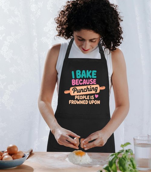 Funny Aprons for Women with Pockets, Womens Aprons for Cooking Cute Chef Baking Kitchen, Baker Gifts for Mom Wife Birthday Christmas Thanksgiving Mothers Day