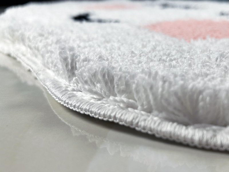 Playtime Cozy Cute Cloud Shaped Bedroom Bathroom Doorway Kitchen Floor Rug Carpet Water Absorption Non-Slip mat for Bath Room (White, 63x47cm)