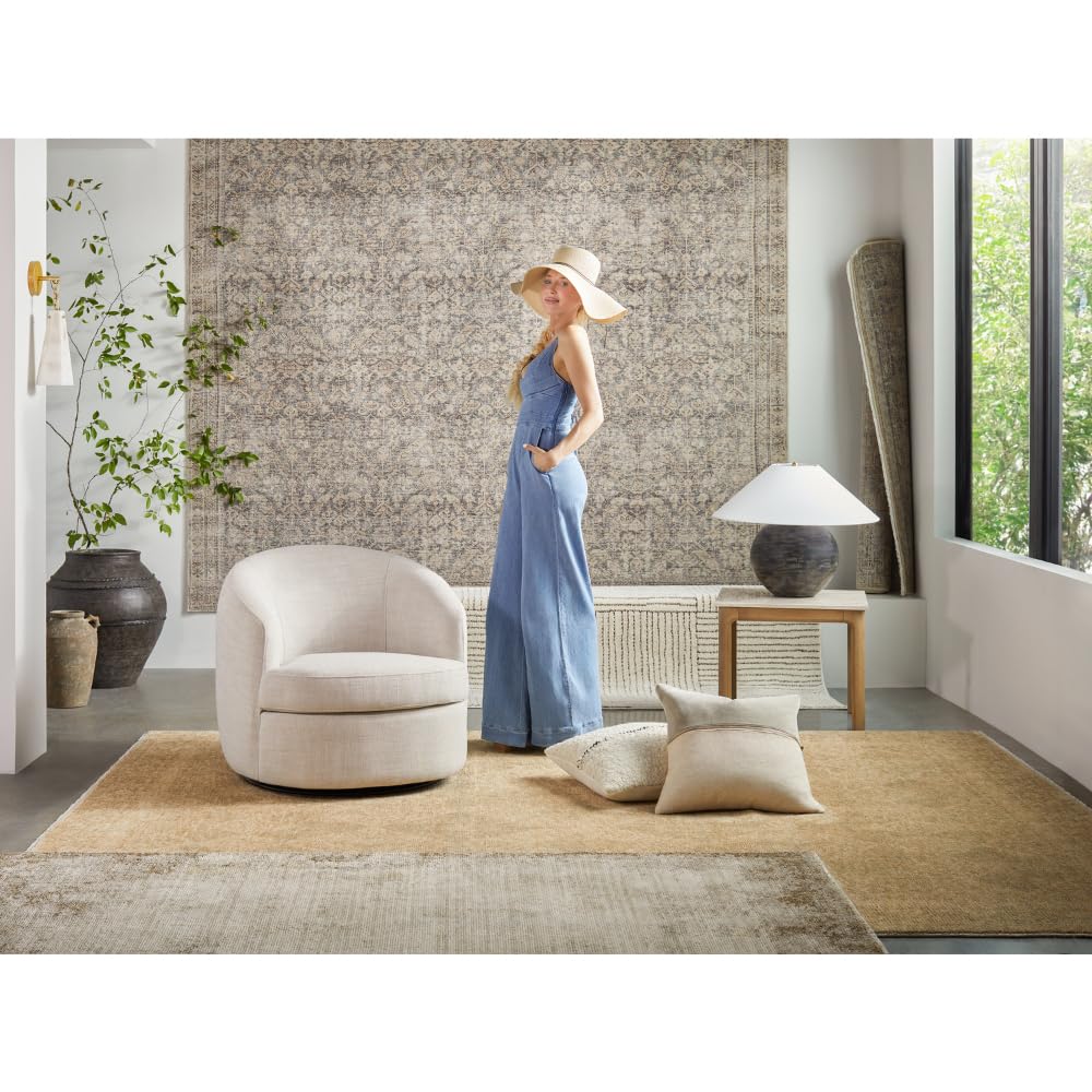 Livabliss x Galey Alix Fetscher III Vintage Damask Area Rug, 2'7" x 7'6" (8' to 9'), Light Brown