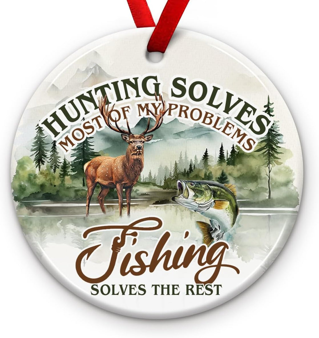 Wildlife Ornaments | Outdoor Deer Hunting Decor - Perfect Christmas Tree Decoration for Fishing Lovers
