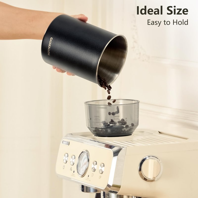 GAIAKALLON Vacuum Coffee Canister, Stainless Steel Airtight Coffee Storage Container, Coffee Container for 14oz Coffee Beans, Coffee Beans Storage, 42 fl.oz