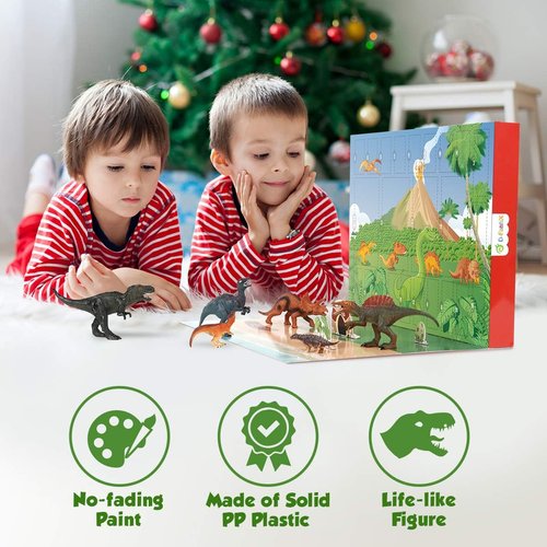 D-FantiX Dinosaur Advent Calendar 2025 - 24-Day Countdown Christmas Gift for Kids Ages 3-6