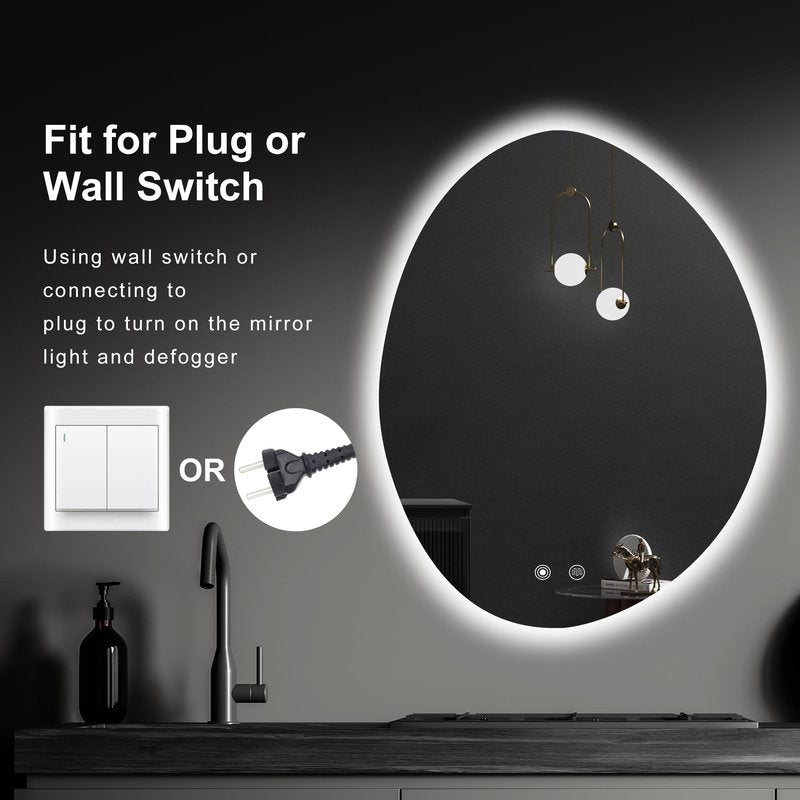 FORTENY 24 * 32 LED Bathroom Mirror with Lights, Anti-Fog, Dimmable, Lighted Bathroom Vanity Mirror for Wall, UL-Certified