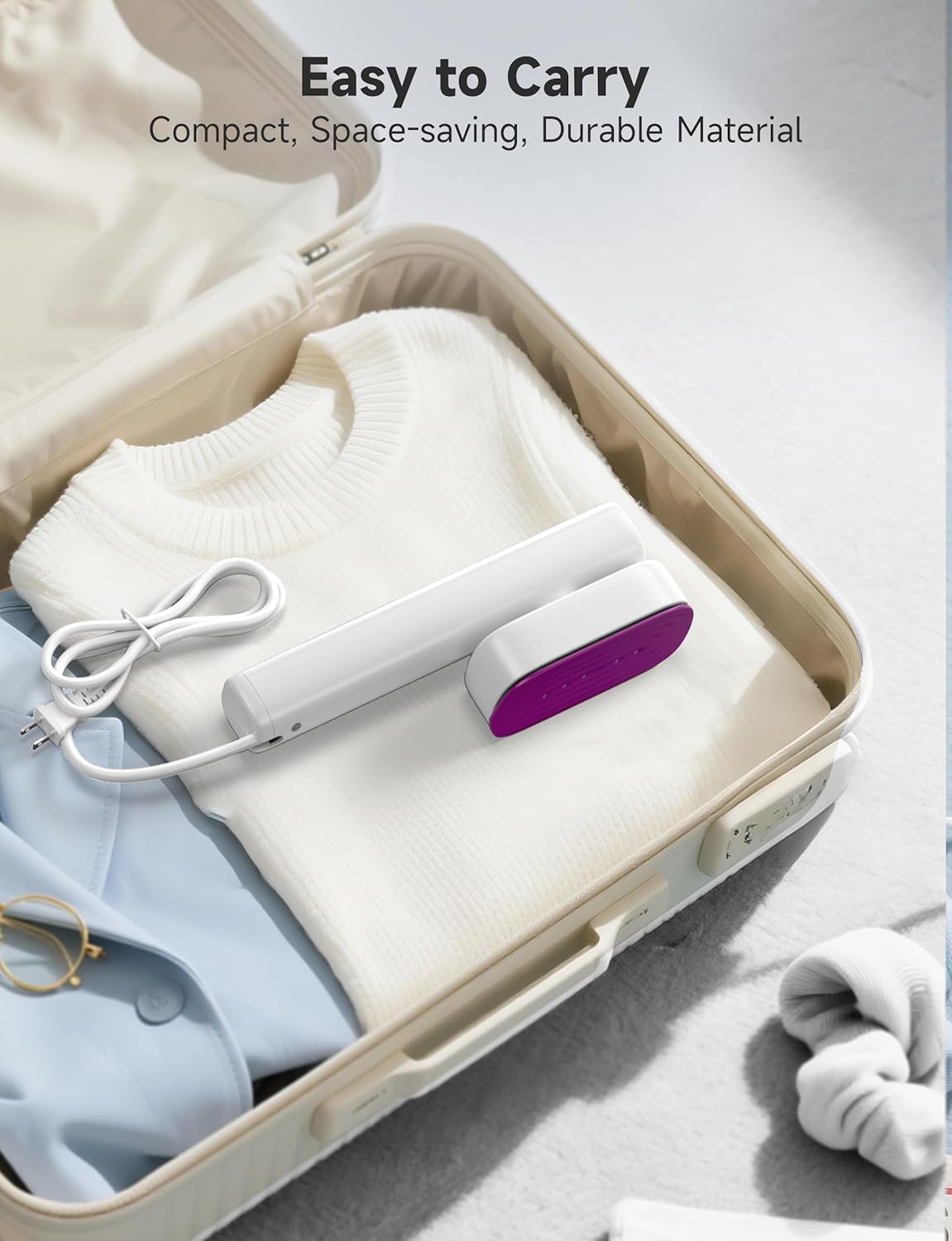 Skiennix Travel Steamer - Portable Handheld Clothes Wrinkle Remover | 1200W Power, 100ml Capacity