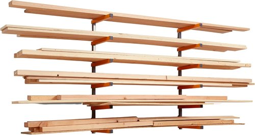 Bora Wood Organizer - 6-Level Lumber Storage Rack for Indoor/Outdoor Use | Orange PBR-001