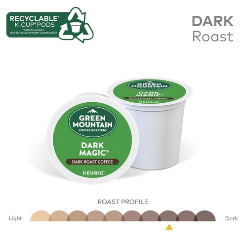 Green Mountain Coffee Roasters Dark Magic K-Cup Pods - Dark Roast Coffee, 72 Count for Rich Flavor