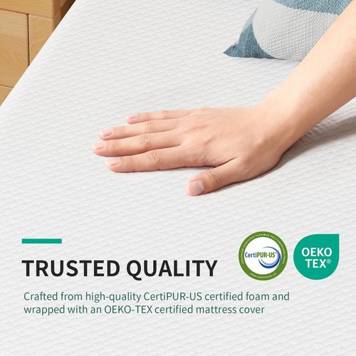 FDW 8-Inch Twin Mattress - Medium Firm Gel Memory Foam with Cooling Ventilation & Pressure Relief | White, Washable Cover