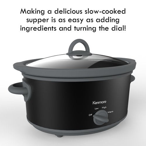 Kenmore 5 Quart Slow Cooker - Crock pot with Programmable Settings,Digital Controls, Large Capacity for Family Meals, Dishwasher-Safe Stoneware, Warm Rice & Sous Vide Stew