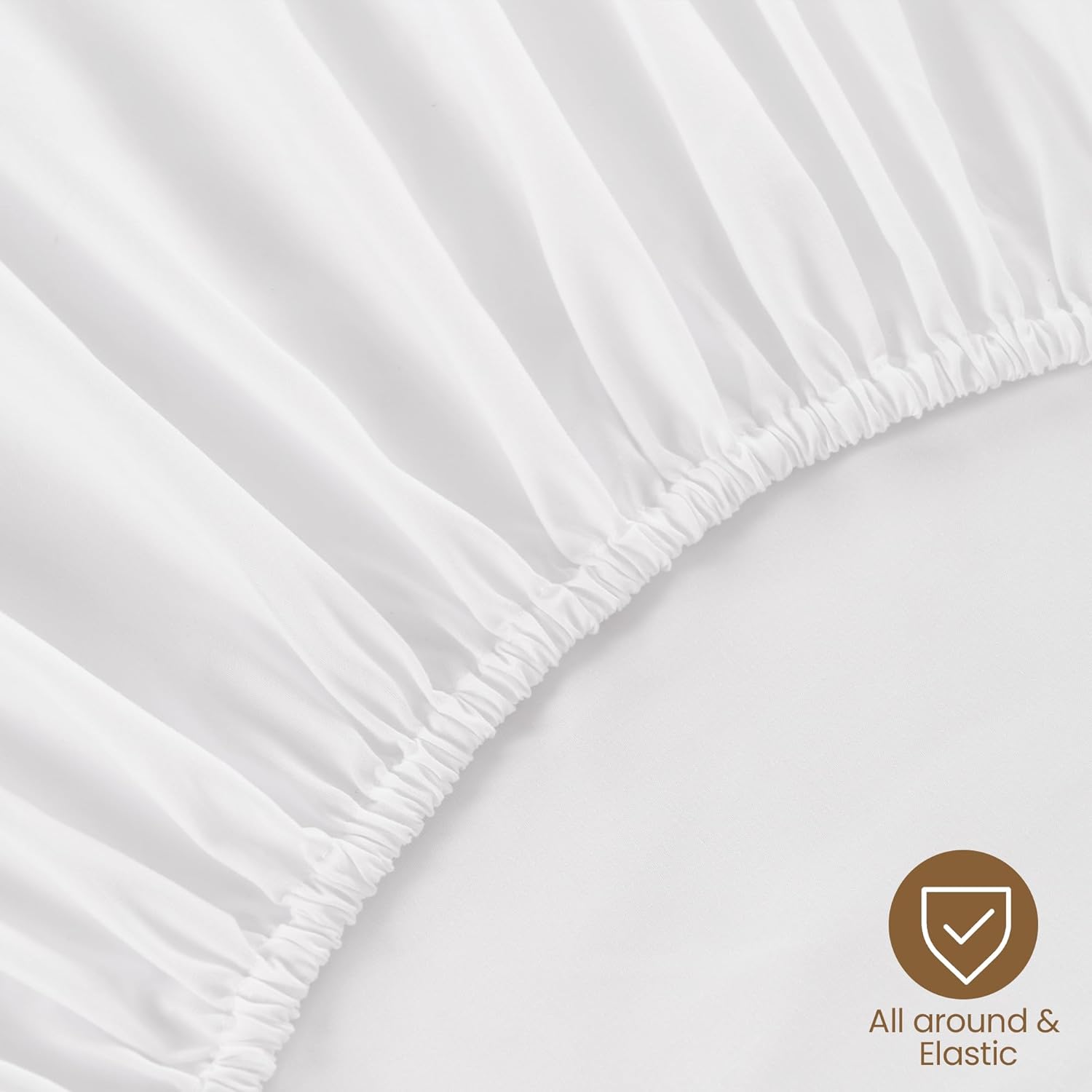 Rose&RISY Queen Fitted Sheet - Soft, Breathable Cooling Fabric | 16" Deep Pocket, White