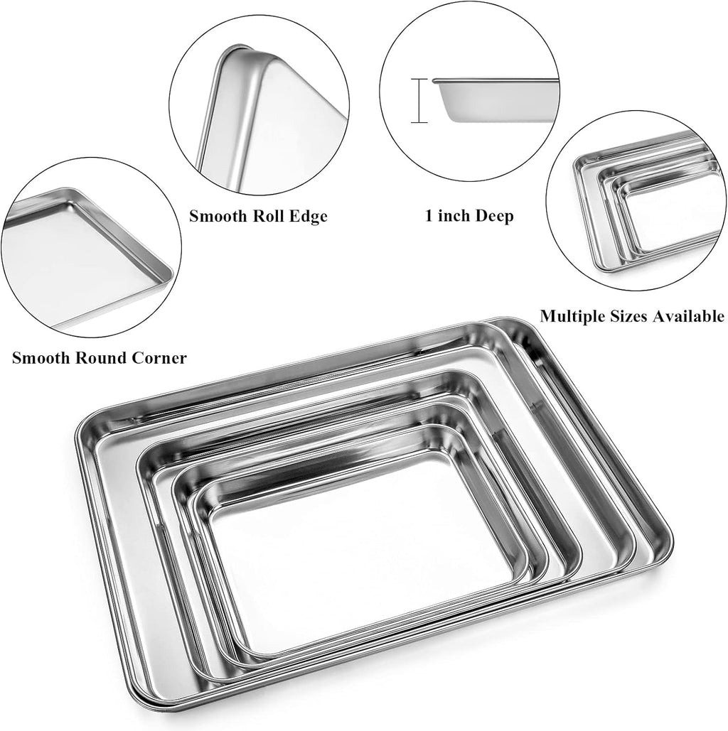 Yododo Baking Sheet Set - Stainless Steel Cookie Sheets with Cooling Racks | Heavy Duty & Easy Clean - 17½ Inch