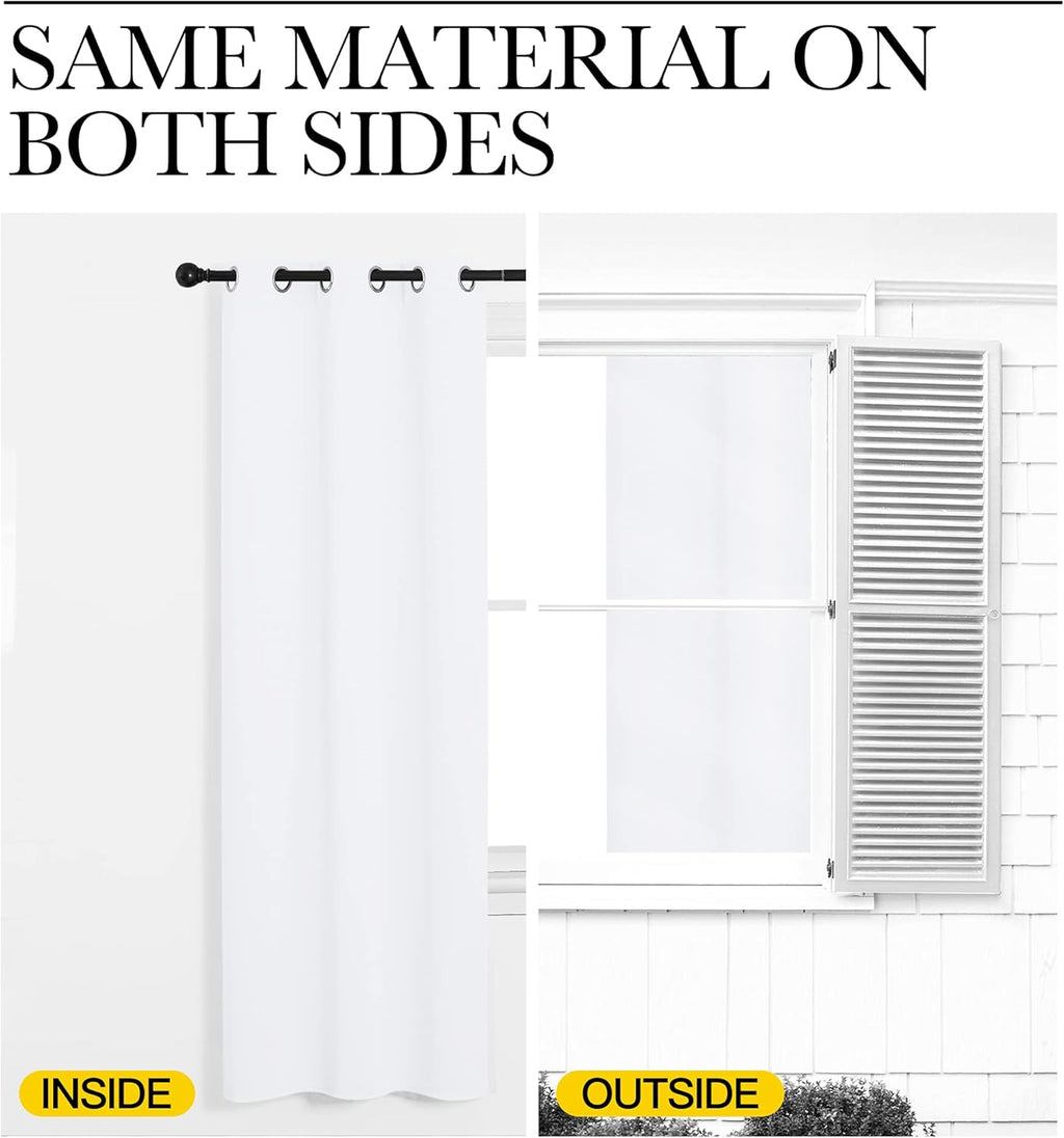 NICETOWN White Lightweight Curtain Panels - Non-Blackout Drapes for Bedroom & Dining Room | 42" W x 48" L (Set of 2)