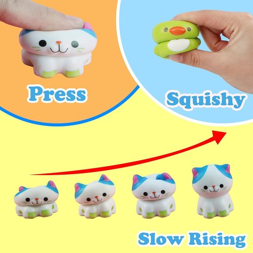 KissFuture Animal Slow Rising Squishy Toys - 24PCS Party Favors for Kids | Birthday Goodie Bag Stuffers