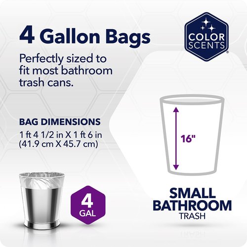 Color Scents 4 Gallon Garbage Bags - Scented Small Trash Bags for Bathroom & Bedroom | 720 Count | Made in USA