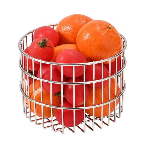 KPGRN 304 Stainless Steel Wire Mesh Fruit Basket Colander, 1.4L Countertop Storage Organizer for Fruits, Vegetables, Snacks.d 5.2x 3.94 in (Ø13cm,Circle)