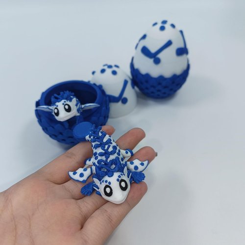 Enchanted 3D Egg - Handcrafted Collectible with Miniature Iceball Dragon & Egg | Fantasy Decor Gift