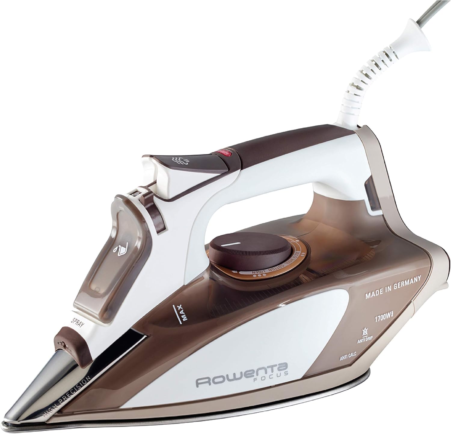 Rowenta Steam Iron - Micro Steam Stainless Steel Soleplate with 400 Holes | 1700 Watts, Portable for All Fabrics