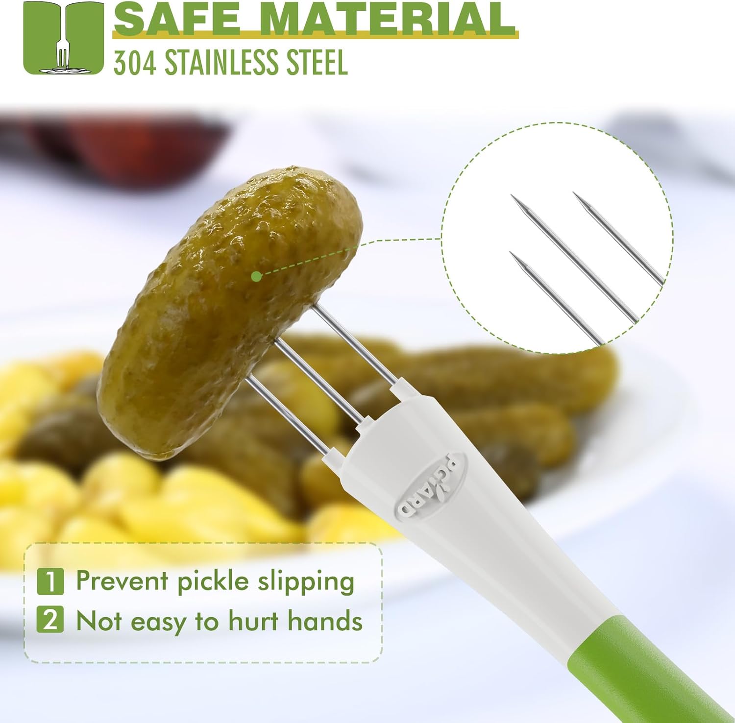 Skiennix Pickle Fork Set - Essential Pickle Grabber Tools for Jars | Perfect for Olives & Green Veggies