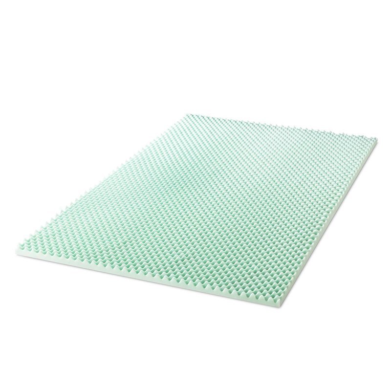 Best Price Mattress 2 Inch Egg Crate Memory Foam Mattress Topper with Calming Aloe Infusion, CertiPUR-US Certified, Queen,Green