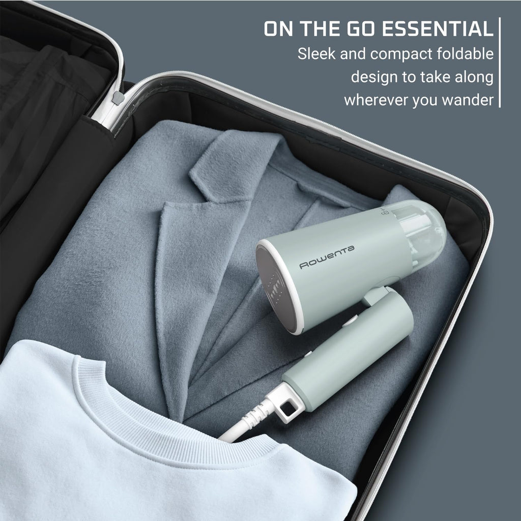Rowenta Mini Travel Steamer - Portable Handheld Clothes Steamer, 1100 Watts, 2.3 Oz Tank, Green