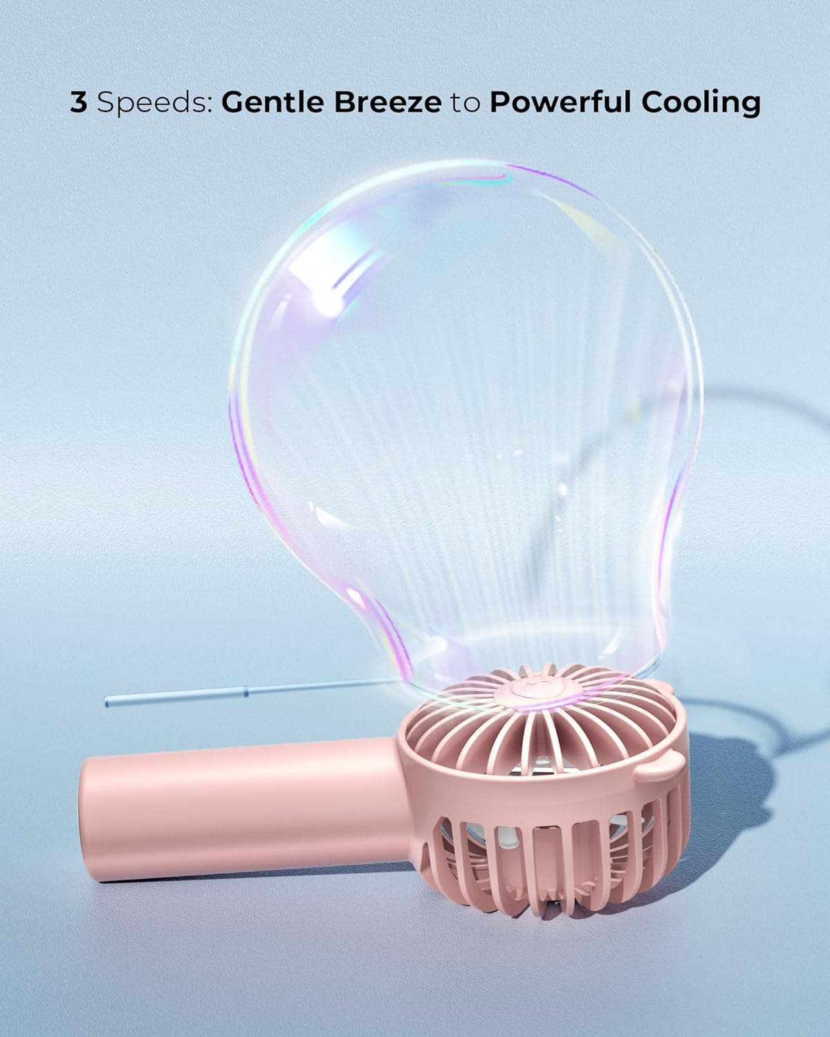 Skiennix Mini Portable Fan - Handheld 3-Speed USB-C Rechargeable Fan for Travel & Outdoors